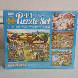 500 Piece Puzzle Set, 4 in 1